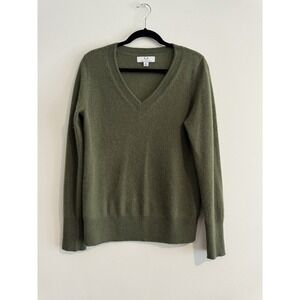Magaschoni Cashmere Sweater Womens Medium M Pullover Green Soft Luxury Earthy